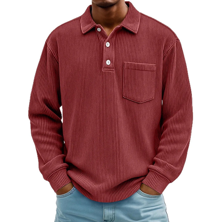 Walt | Men's Ribbed Long-Sleeve Polo Shirt