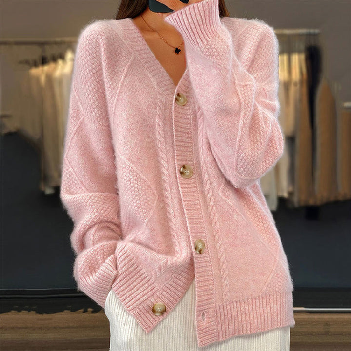 Orla | Women's Wool-Blend Ribbed Knitted Cardigan