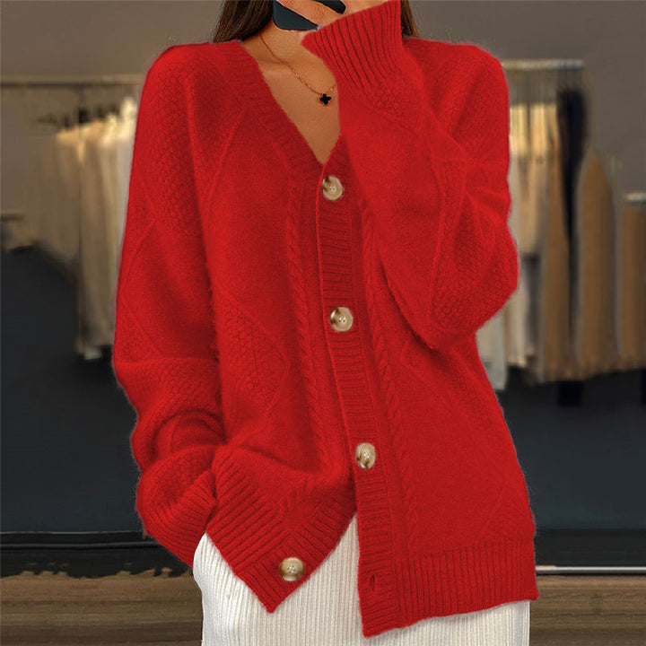 Orla | Women's Wool-Blend Ribbed Knitted Cardigan