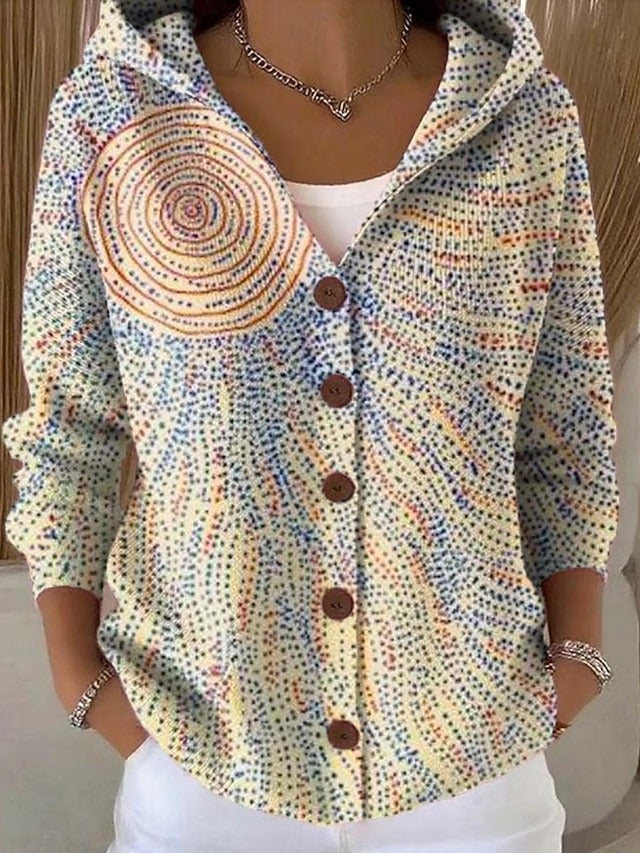 Yvaine | Women's Knitted Hooded Jumper with Button Front