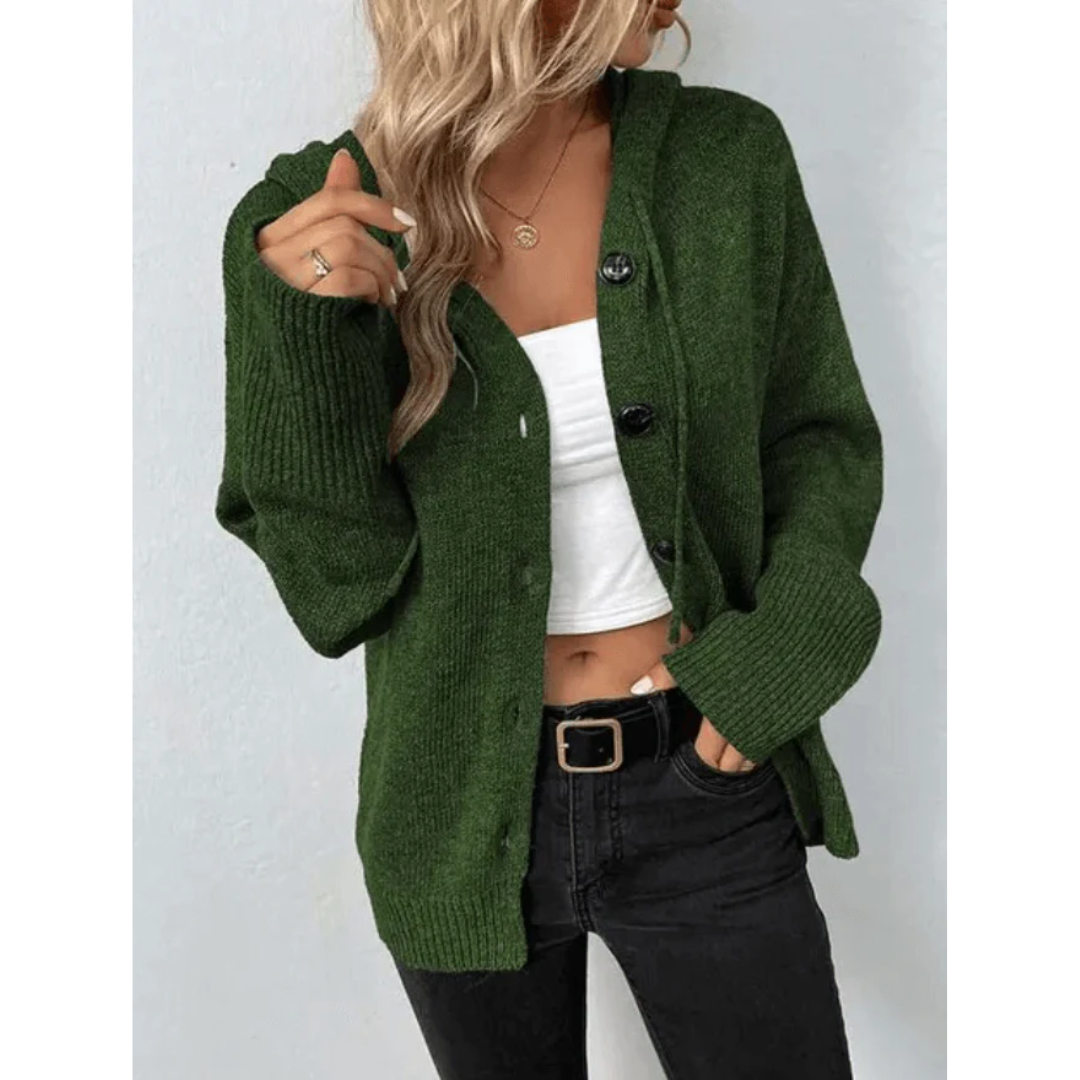 Women's Hooded Button Up Knit Cardigan 7