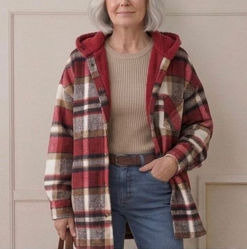 Doireann | Women's Relaxed Hooded Flannel Jacket