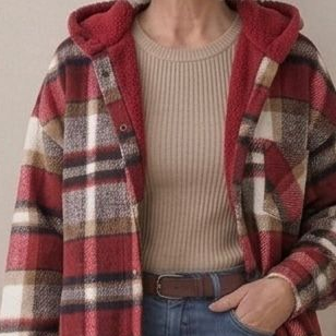 Doireann | Women's Relaxed Hooded Flannel Jacket