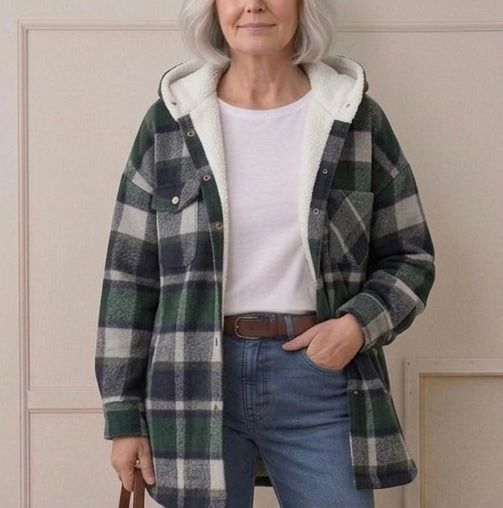 Doireann | Women's Relaxed Hooded Flannel Jacket