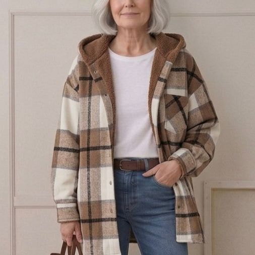 Doireann | Women's Relaxed Hooded Flannel Jacket