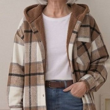 Doireann | Women's Relaxed Hooded Flannel Jacket