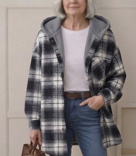 Doireann | Women's Relaxed Hooded Flannel Jacket
