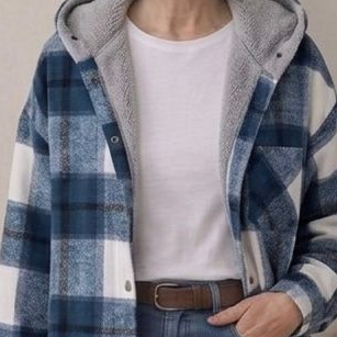 Doireann | Women's Relaxed Hooded Flannel Jacket