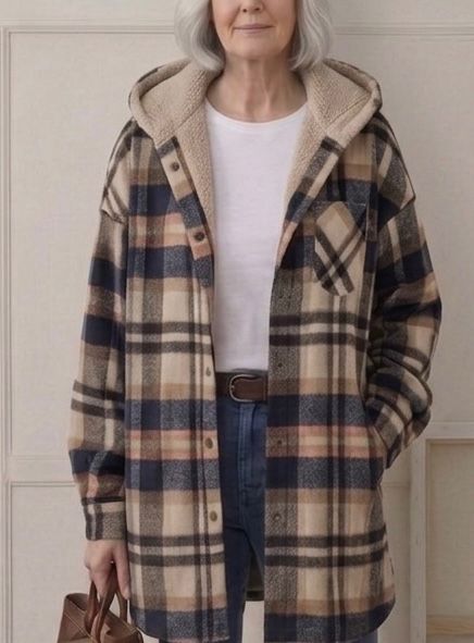 Doireann | Women's Relaxed Hooded Flannel Jacket