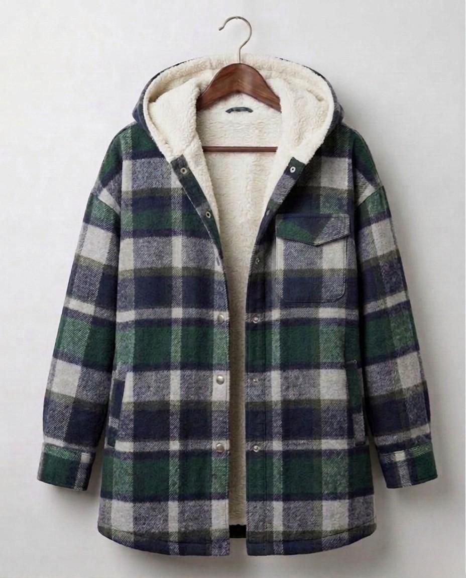 Doireann | Women's Relaxed Hooded Flannel Jacket
