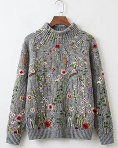 Ailbhe | Women's Vintage Floral Knit Jumper