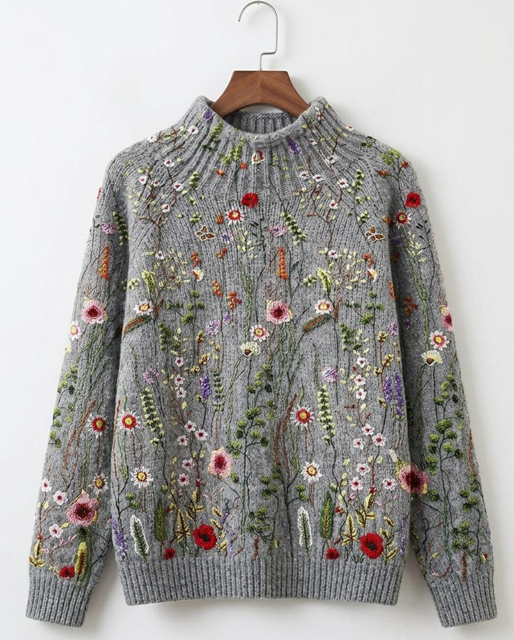 Ailbhe | Women's Vintage Floral Knit Jumper