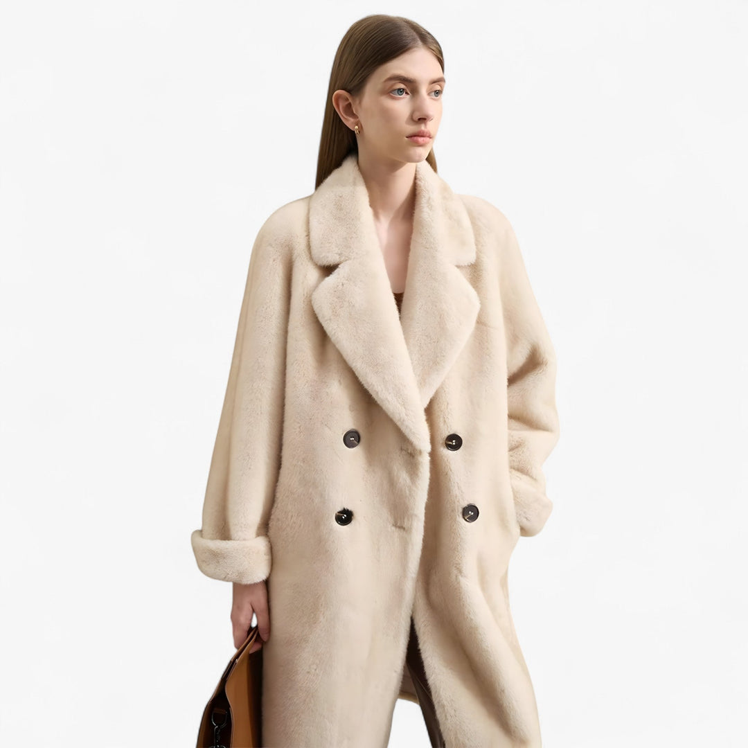 Women's Double Breasted Faux Fur Teddy Coat 3