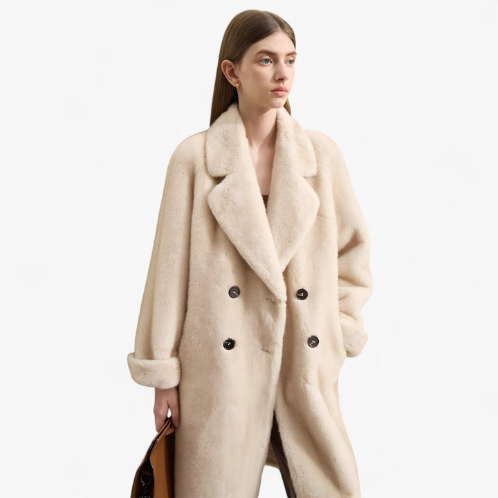 Women's Double Breasted Faux Fur Teddy Coat 3
