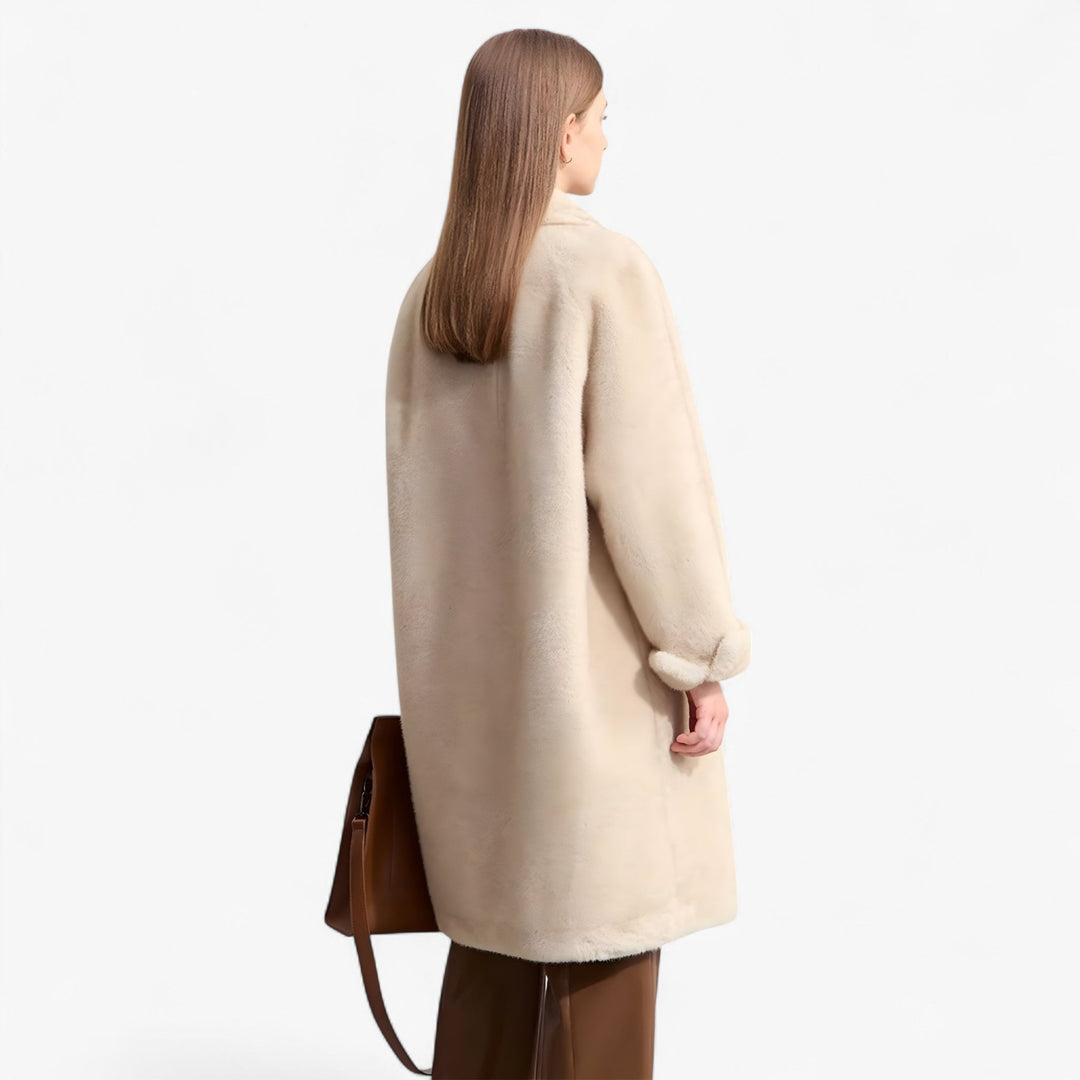 Women's Double Breasted Faux Fur Teddy Coat 4