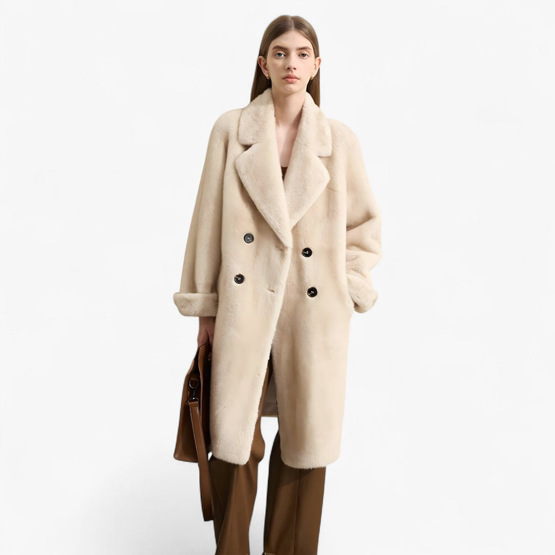Women's Double Breasted Faux Fur Teddy Coat 1