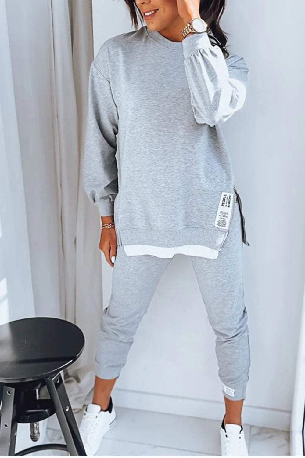 Women's Balloon Sleeve Sweatshirt Jogger Co Ord Set 1