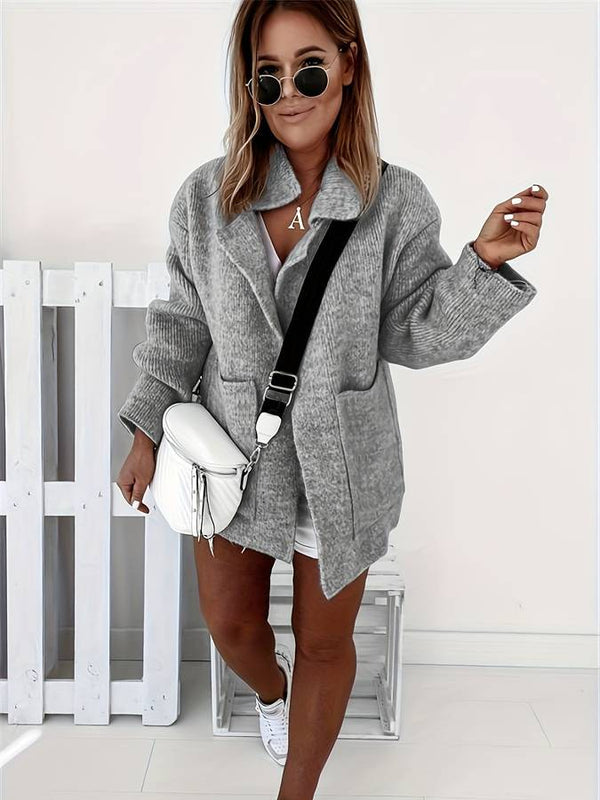 Women's Oversized Knitted Aran Cardigan Jacket with Pockets 2