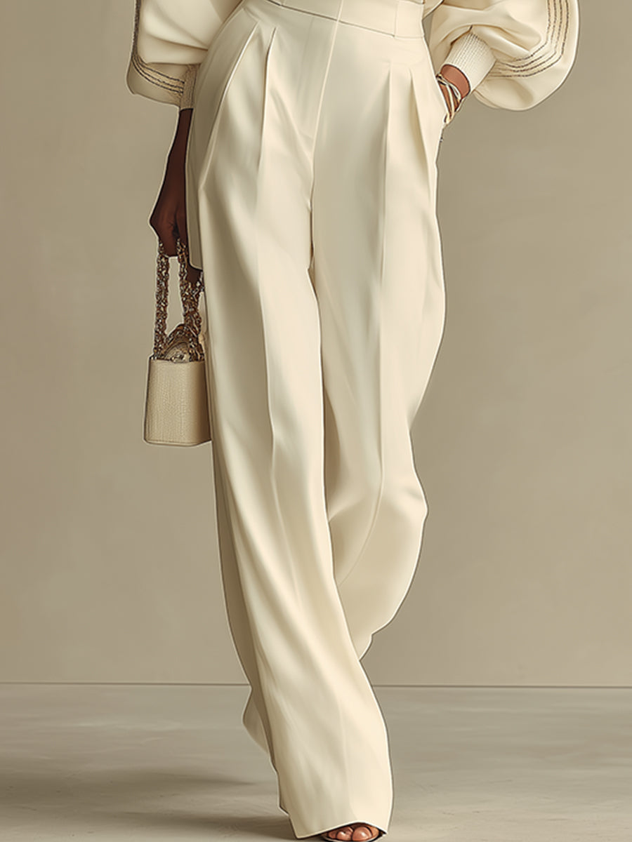 Women's Ribbed Knit Top Wide Leg Trouser Co Ord 3