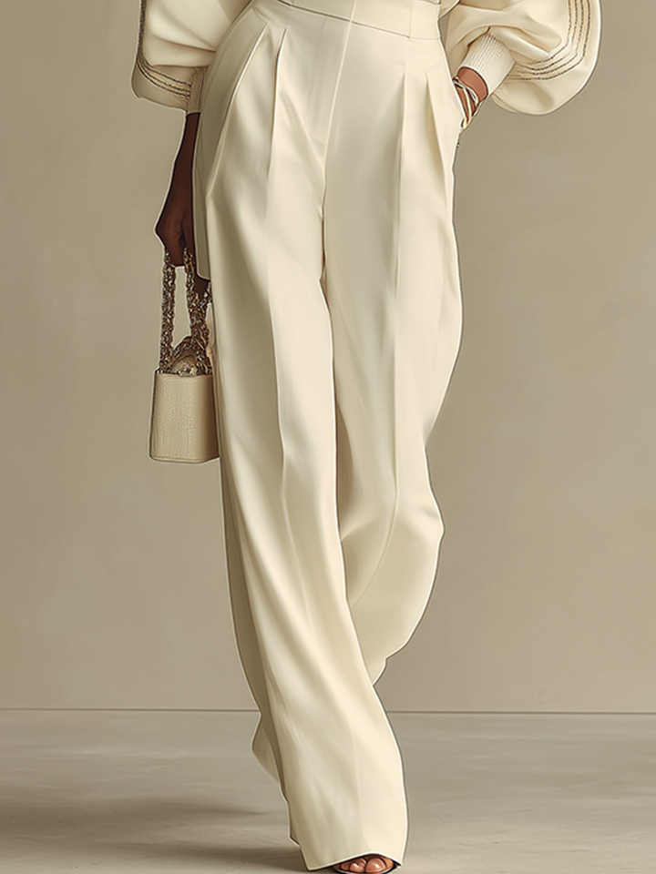 Women's Ribbed Knit Top Wide Leg Trouser Co Ord 3