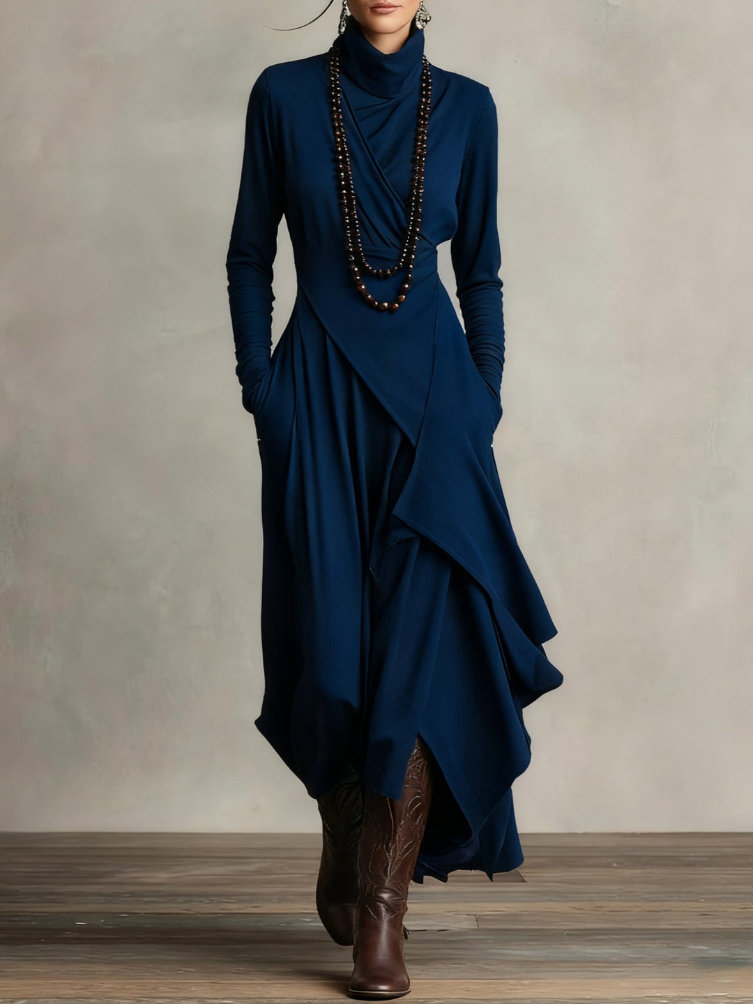 Erin | Women's Elegant Winter Turtleneck Dress