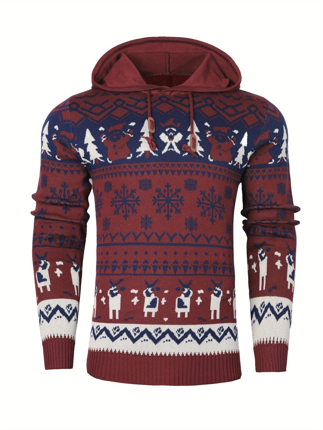 Men's Reindeer Knitted Christmas Hoodie