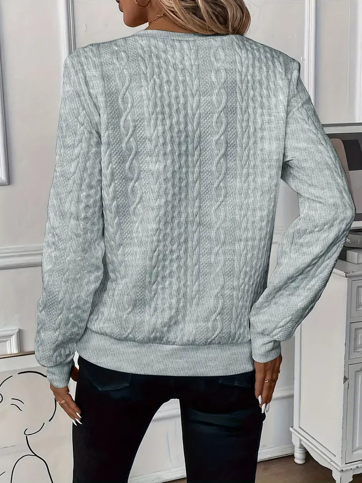 Women's Cable Knit Zip Neck Sweater
