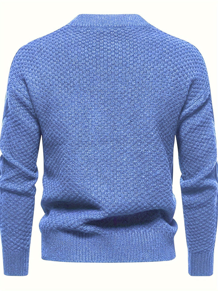 Men's Crew Neck Honeycomb Cable Aran Jumper 10