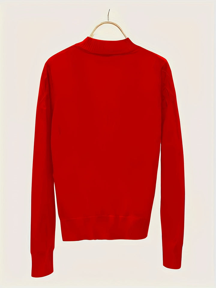 Women's Mock Neck Diamond Knit Aran Jumper 10