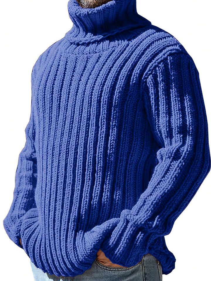 Men's Chunky Ribbed Turtleneck Aran Jumper 3