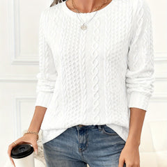 Sile | Women's Plus Size Cable Knit Aran Jumper