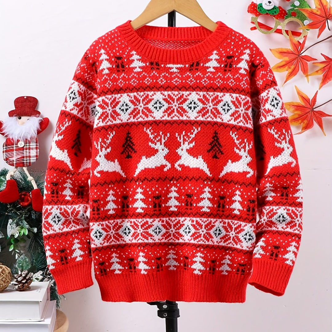Men's Red Nordic Christmas Jumper - Red
