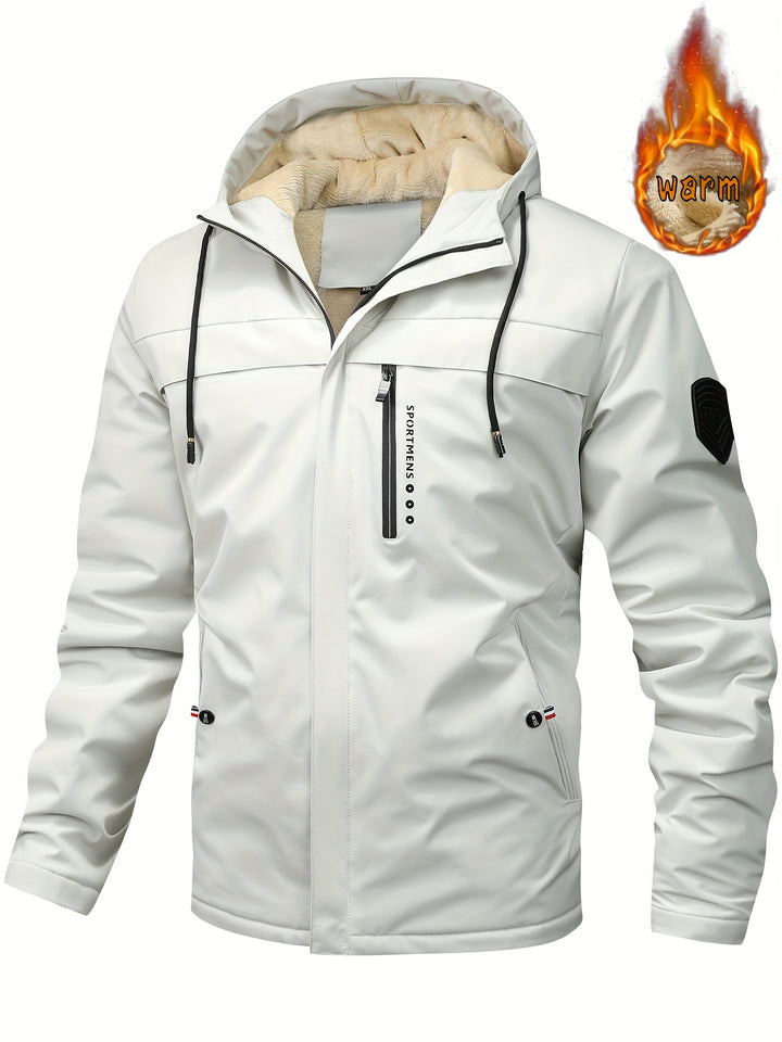 Men's Fleece Lined Hooded Windproof Jacket 3