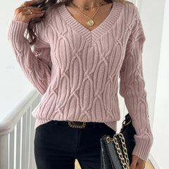 Caoimhe | Women's Oversized V Neck Cable Aran Jumper