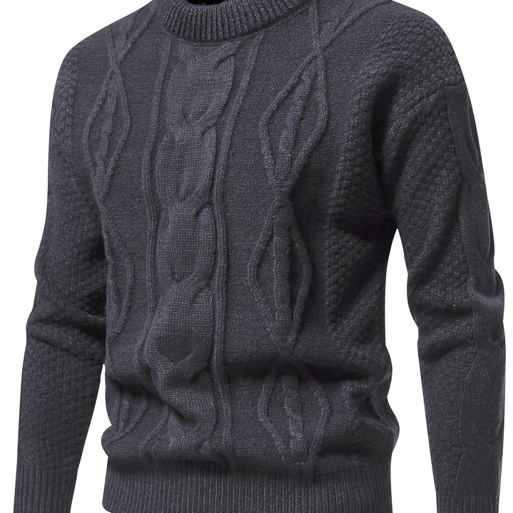 Men's Crew Neck Honeycomb Cable Aran Jumper 13