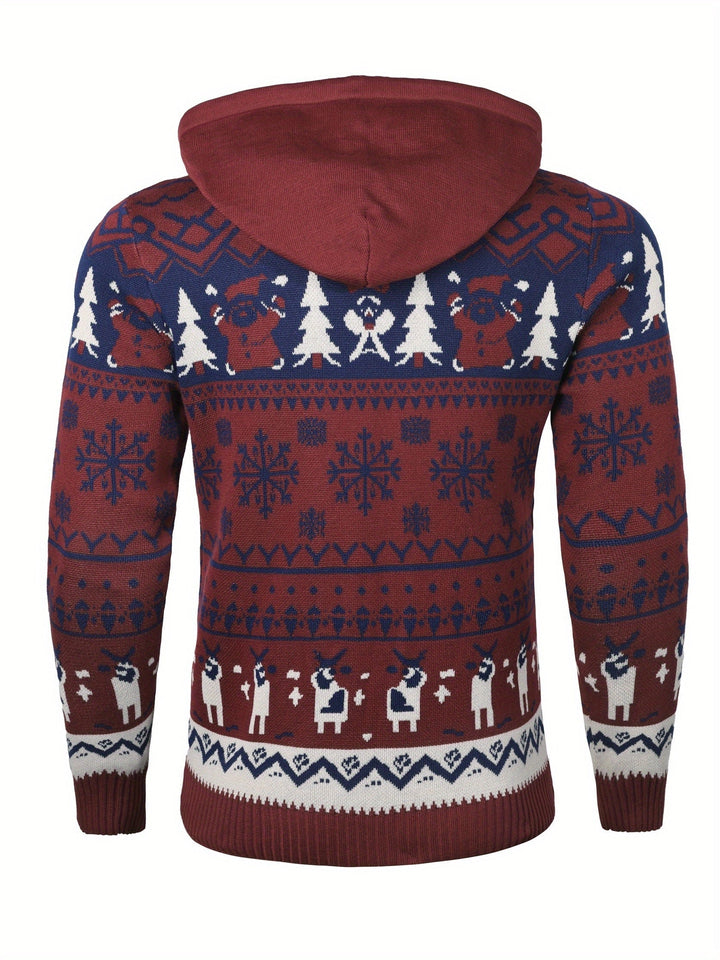 Men's Reindeer Knitted Christmas Hoodie