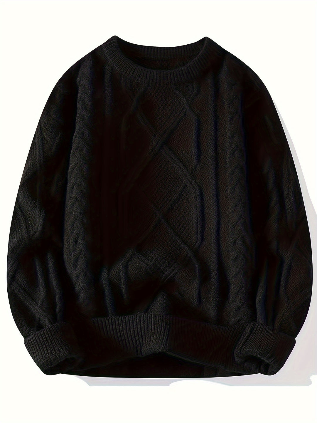 Men's Crew Neck Chunky Cable Aran Jumper 8