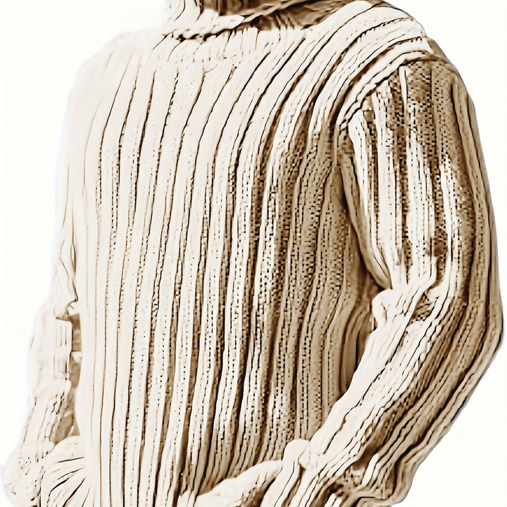 Men's Chunky Ribbed Turtleneck Aran Jumper 16