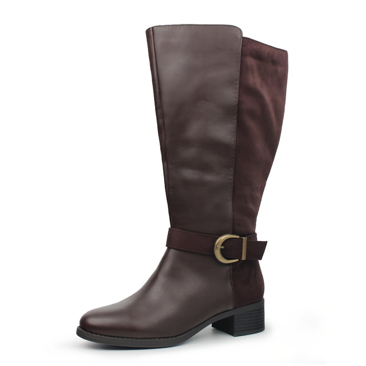 Women's Extra Wide Calf Knee High Boots - Brown