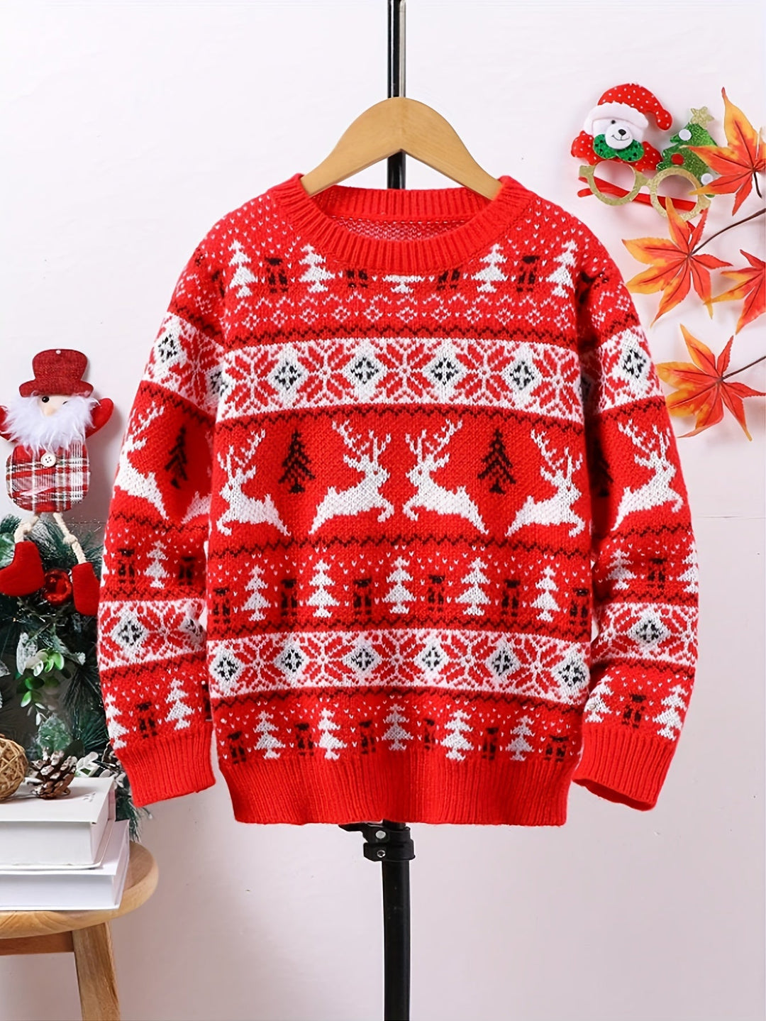 Men's Red Nordic Christmas Jumper - Red