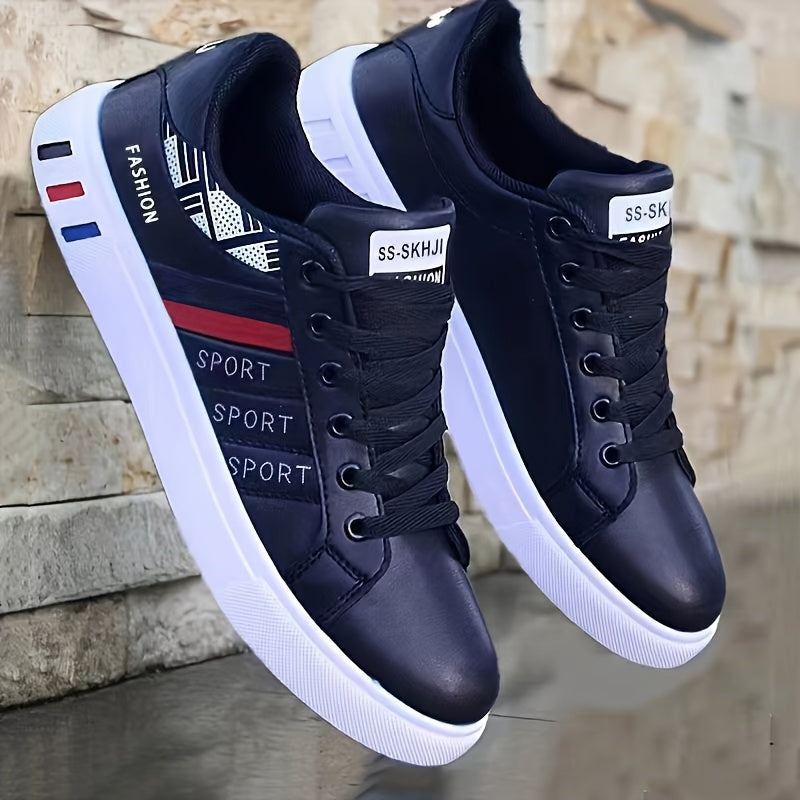Men's Striped Lace Up Casual Trainers 2