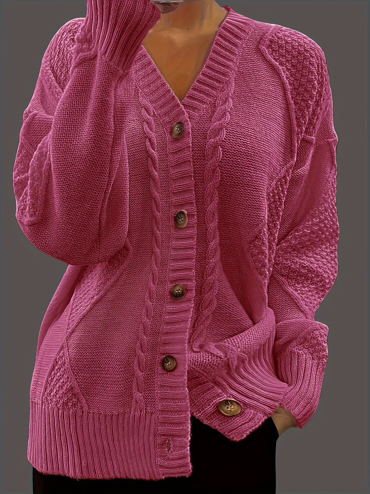 Women's Chunky Cable Knit Aran Cardigan 5