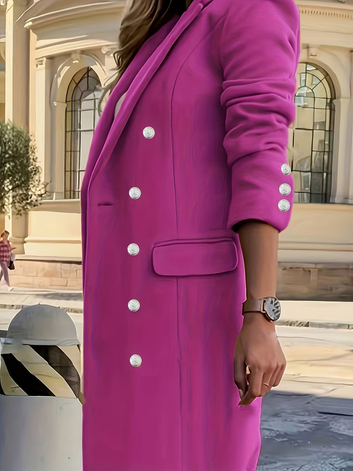 Keeva | Women's Double-Breasted Structured Longline Coat