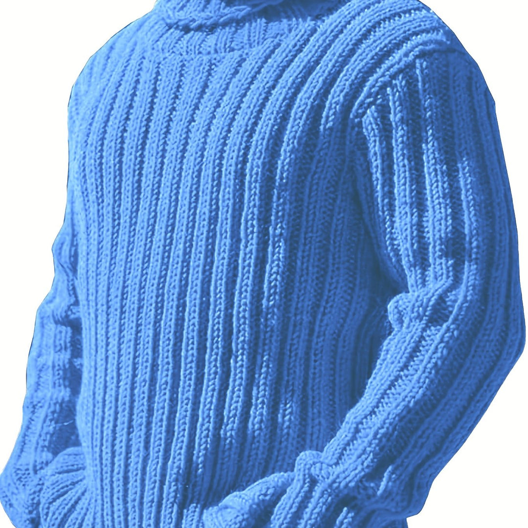 Men's Chunky Ribbed Turtleneck Aran Jumper 17