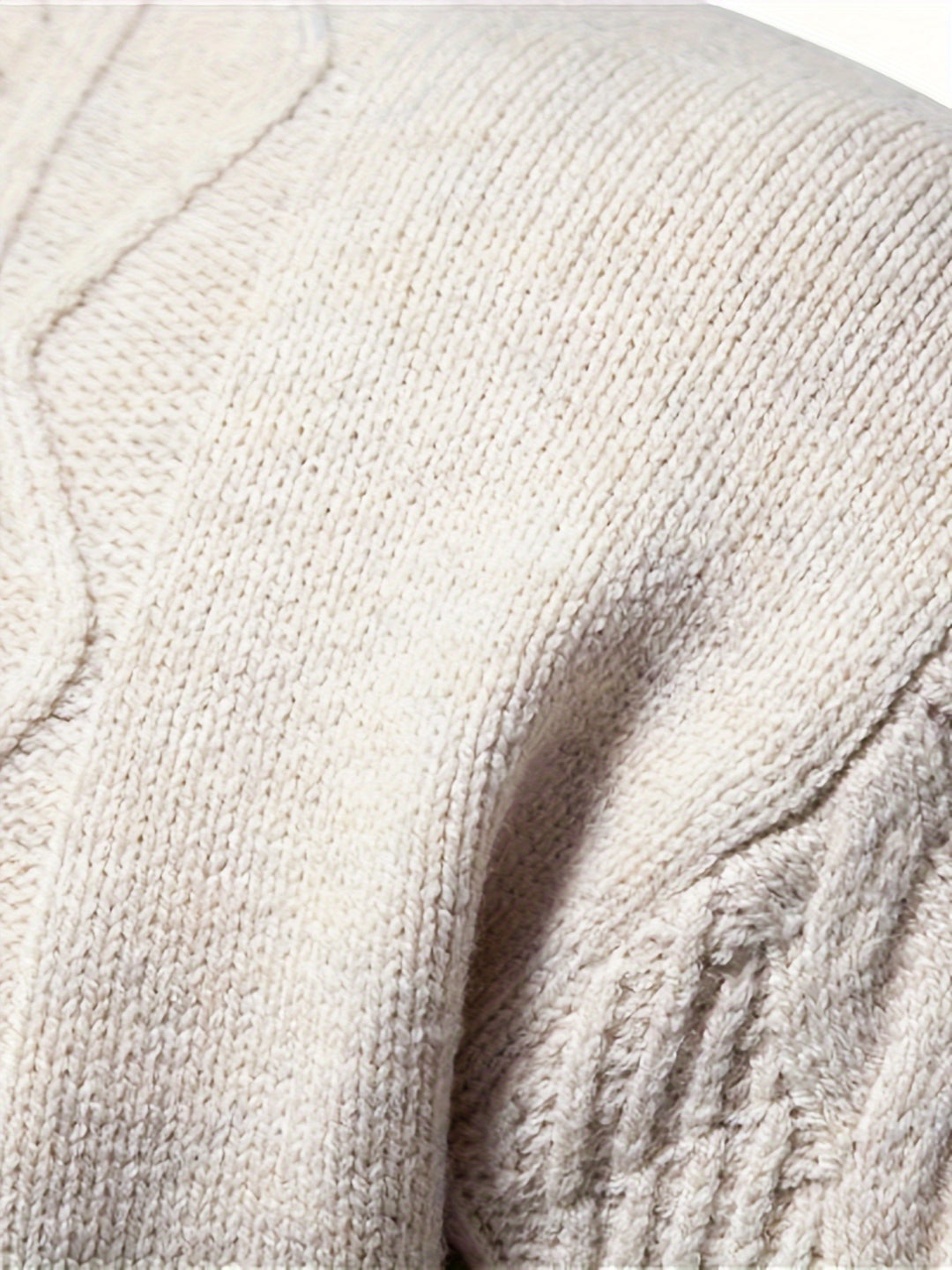 Men's Abstract Colour Block Cable Knit Aran Jumper 8
