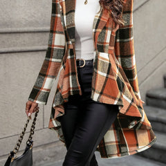 Nessa | Women's Structured Draped Plaid Jacket