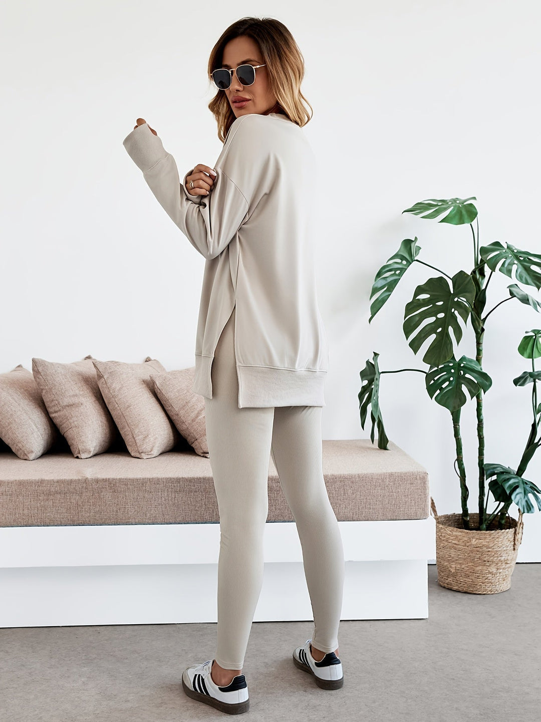 Women's Split Hem Top and Leggings Co Ord Set 3