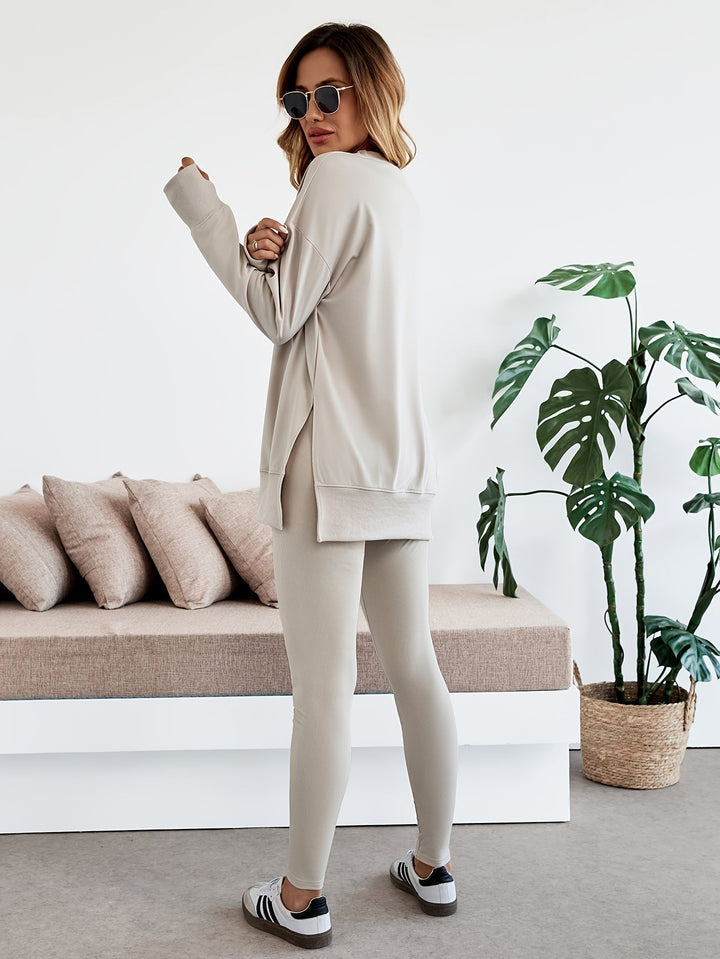 Women's Split Hem Top and Leggings Co Ord Set 3