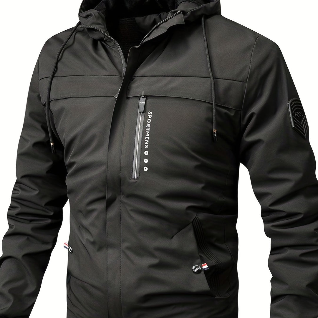 Men's Fleece Lined Hooded Windproof Jacket 12