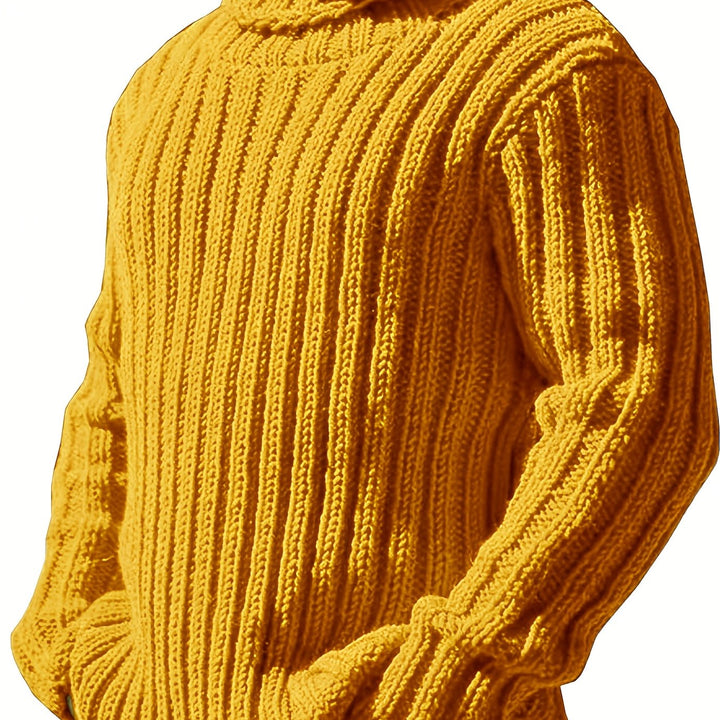 Men's Chunky Ribbed Turtleneck Aran Jumper 18